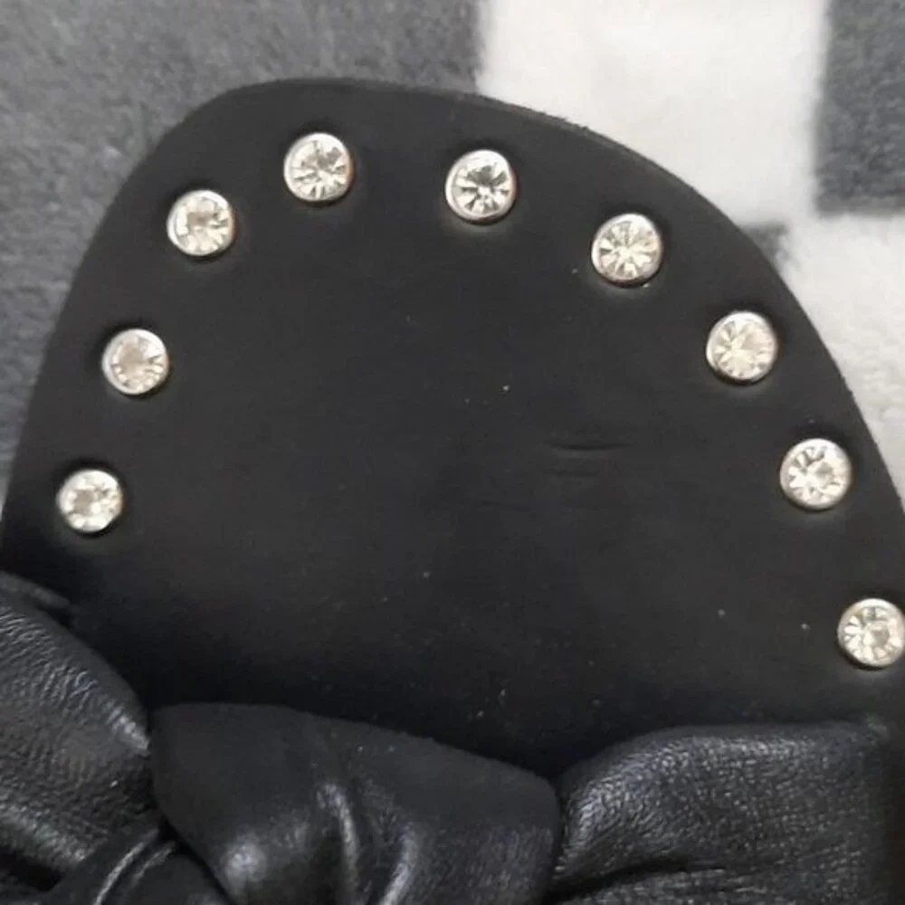 Steve Madden Black Knotted Slide Sandals with Stud Accents